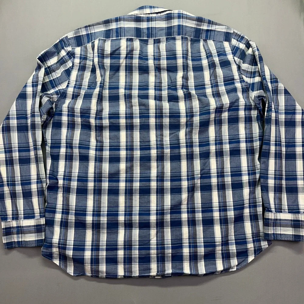 J. Crew Flex Washed Button Down Shirt Plaid‎ Classic Fit XL Boho Preppy Retro